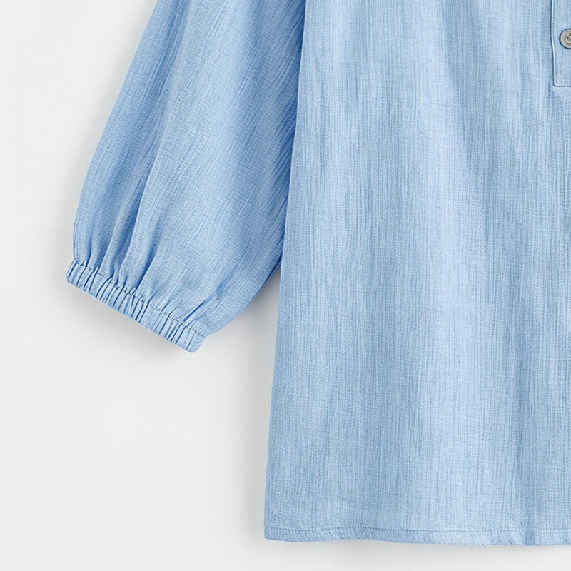 Blouse décontractée grande taille à col carré et boutons sur le devant - image 30
