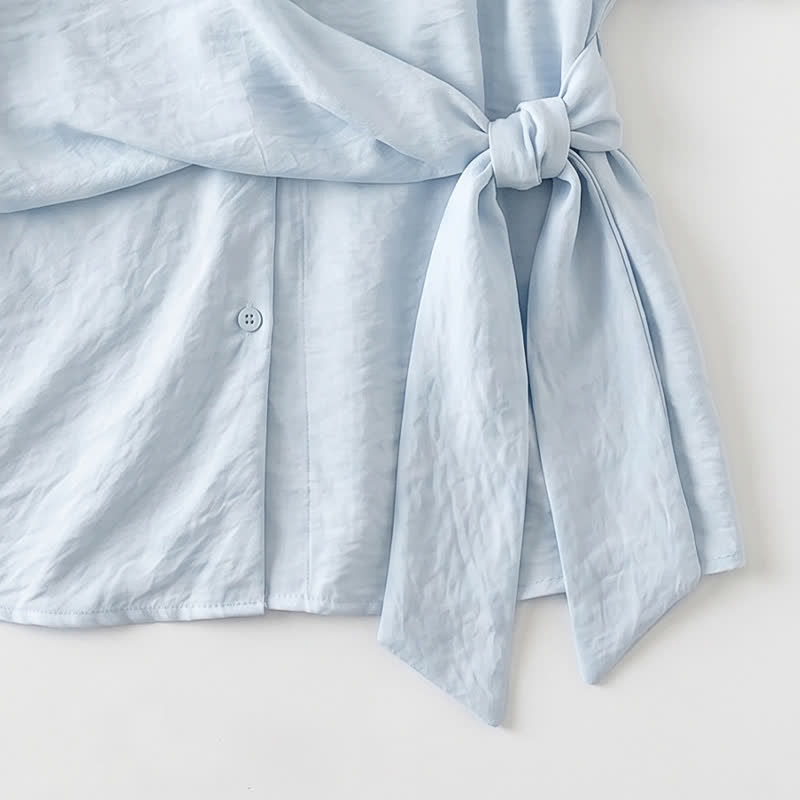 Chemisier d'été léger à taille nouée et col boutonné - image 16