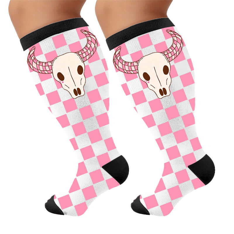 Chaussettes de compression grande taille à motif tête de cerise - image 10