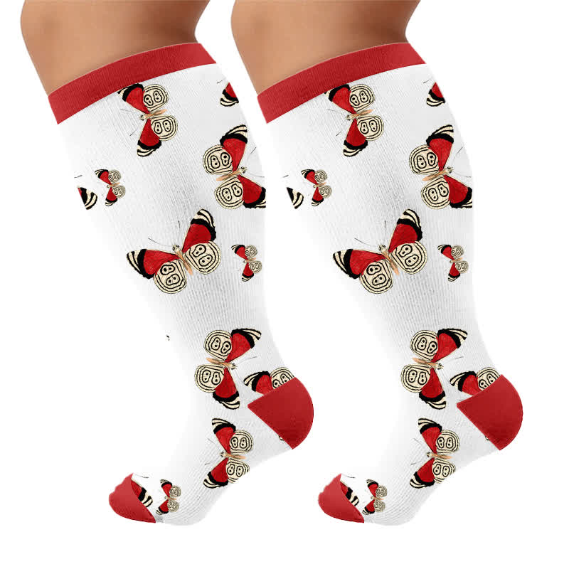 Chaussettes de compression Butterfly Flame grande taille - image 10
