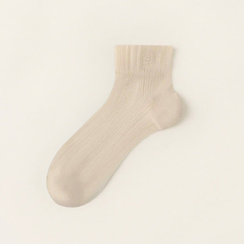 Chaussettes courtes transparentes brodées de Fuchsia (5 paires) - Kaki - UE35-39 (US2-6) - image 9