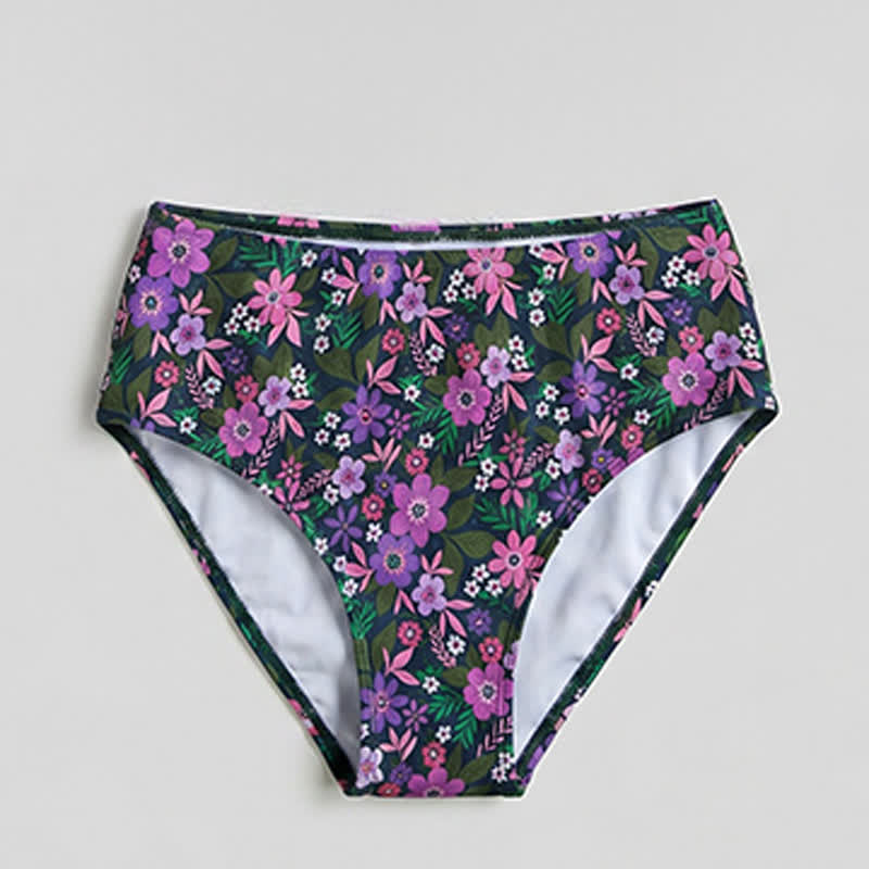 Maillot de bain deux pièces imprimé fleurs et coquillages, à devant torsadé - image 21