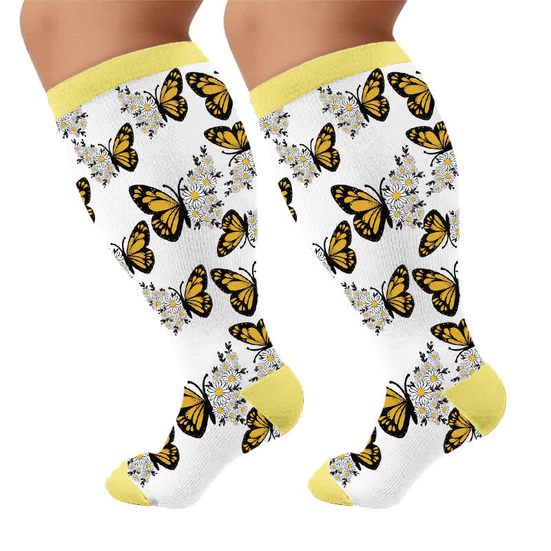 Chaussettes de compression Sunset Butterfly grande taille - image 10