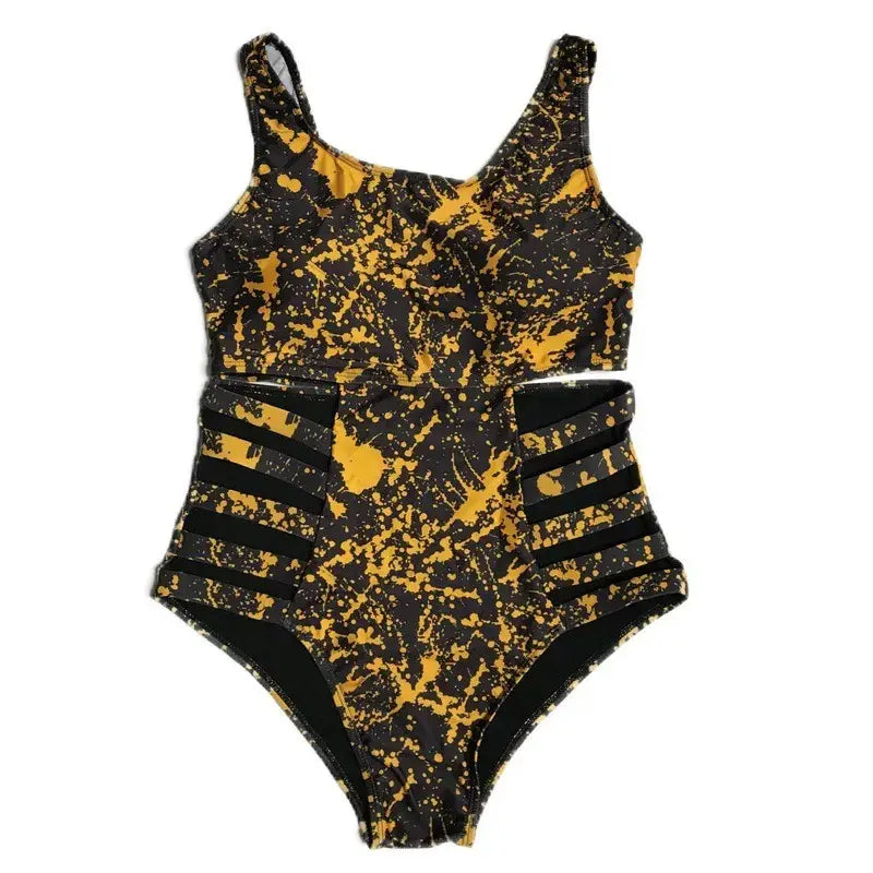 Maillot de bain une pièce imprimé à découpes et éclaboussures - image 12