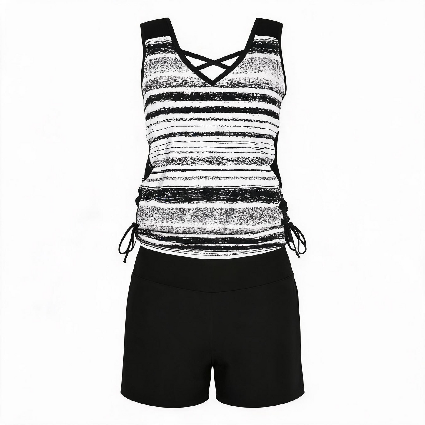 Ensemble tankini à bretelles croisées fleuries - image 12