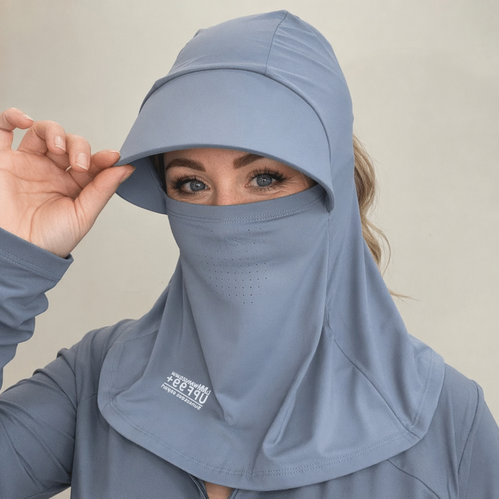 Chapeau de soleil intégral avec protection UV - Gris foncé - One Size - image 4