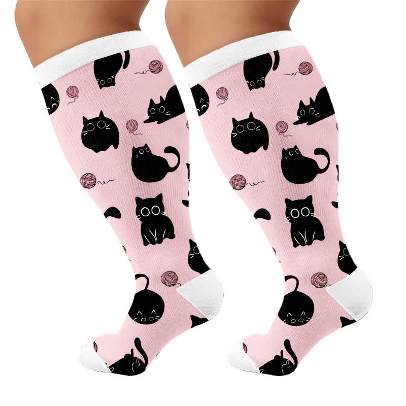 Chaussettes de compression grandes tailles Color Pop Cat - image 10