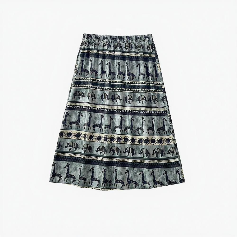 Ensemble robe et haut imprimé animalier bleu marine grande taille - Jupe midi - 6XL - image 7