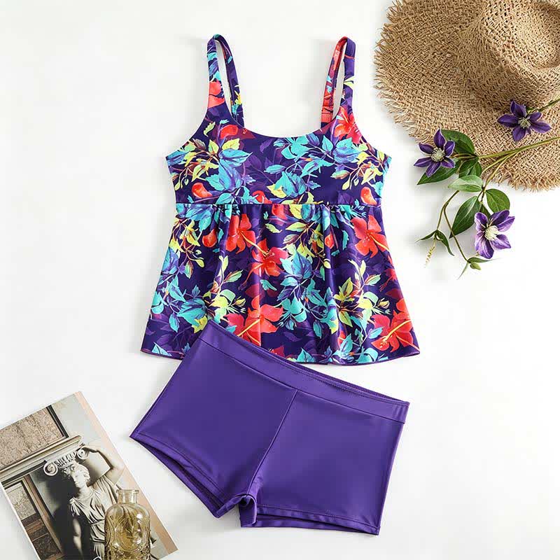 Ensemble tankini à rayures florales tropicales - image 19