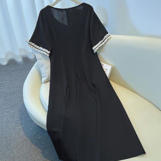 Robe midi en dentelle contrastée grande taille - image 6