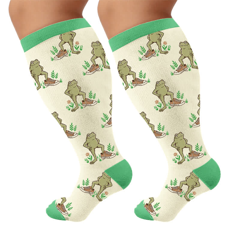 Chaussettes de compression grande taille Hibou Grenouille - image 10