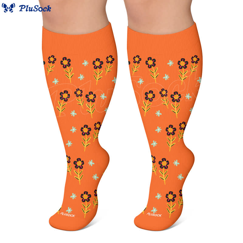 Chaussettes de compression à motif floral grande taille - image 10