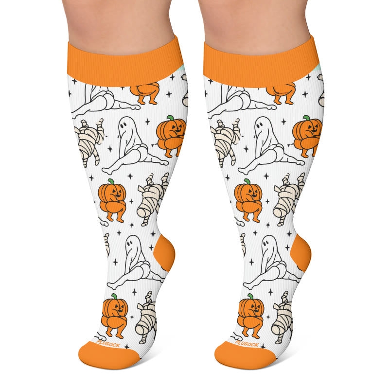 Chaussettes de compression Campfire Ghosts grandes tailles - Orange - 4XL - image 6