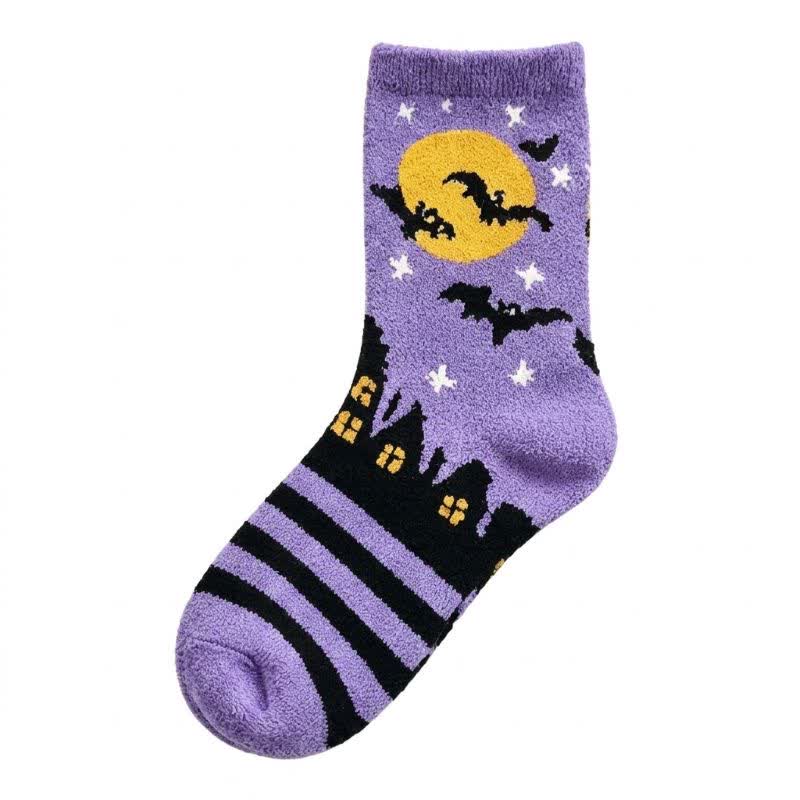 Chaussettes d'Halloween citrouille (5 paires) - Violet - EU36-40(US3-7) - image 5