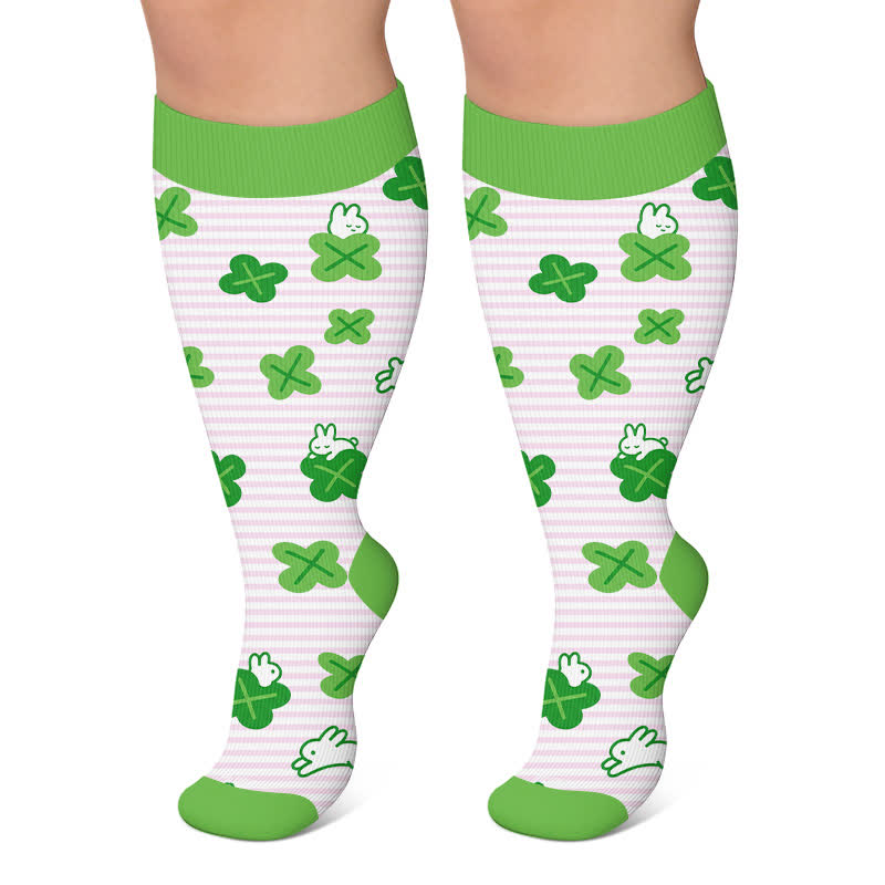 Chaussettes de compression grande taille Libellule Grenouille - Vert clair - 4XL - image 5