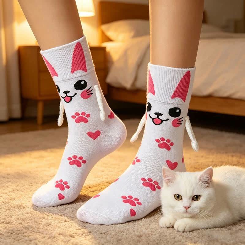 Chaussettes douillettes à motif animal tenant une main (2 paires) - E - UE36-41 (US3-8) - image 5