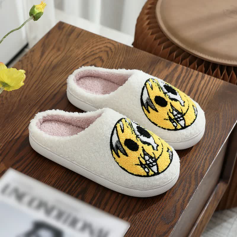 Pantoufles en peluche amusantes pour Halloween - Blanc - EU44-45(US10-11) - image 1