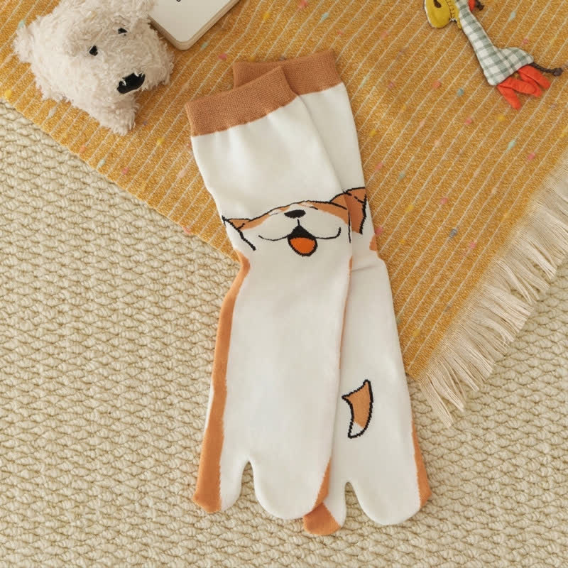 Chaussettes Tabi à orteils séparés, motif animaux mignons, style japonais (4 paires) - image 8
