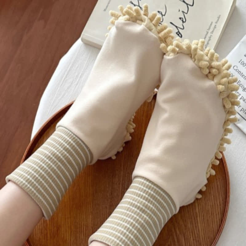 Chaussettes-chaussons de nettoyage en microfibre (4 paires) - Café - 40(US2-7) - image 7