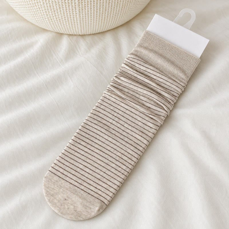 Chaussettes côtelées en coton (4 paires) - Beige - EU36-40(US3-7) - image 12
