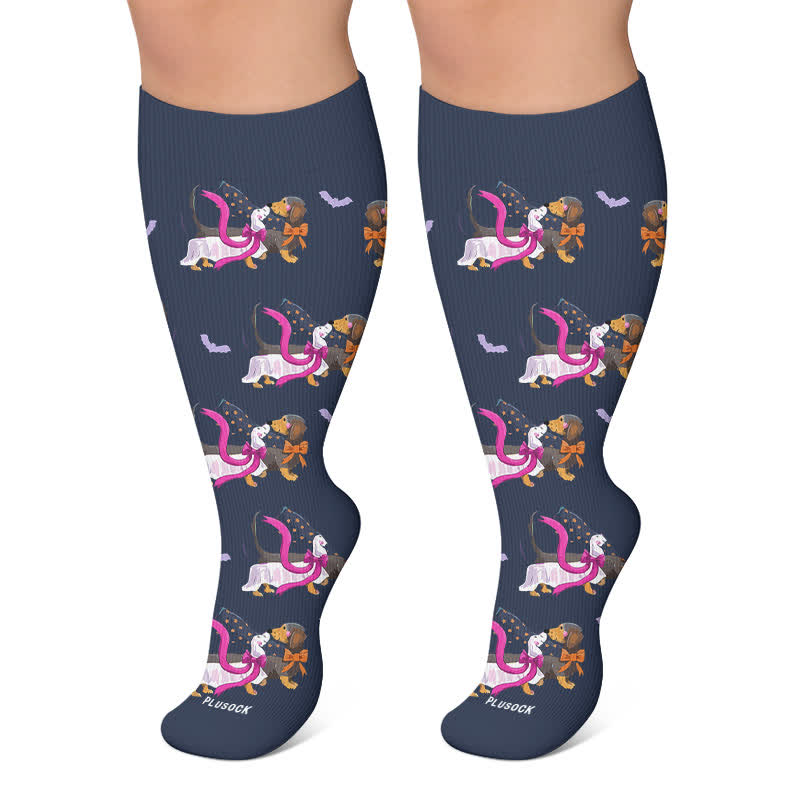 Chaussettes de compression grande taille pour chats et chiens à motifs de chiots et de chiens - Bleu marine - 4XL - image 6