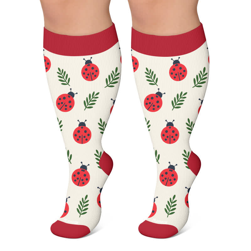 Chaussettes de compression grande taille Grenouille Coccinelle Avocat - Rouge - 4XL - image 5