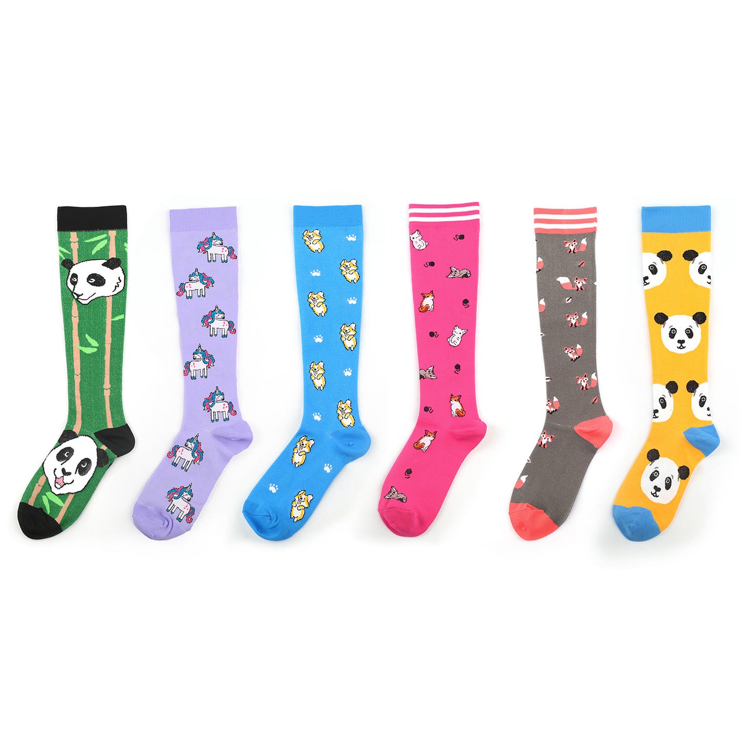 Chaussettes de compression à motif panda mignon (6 paires) - image 8