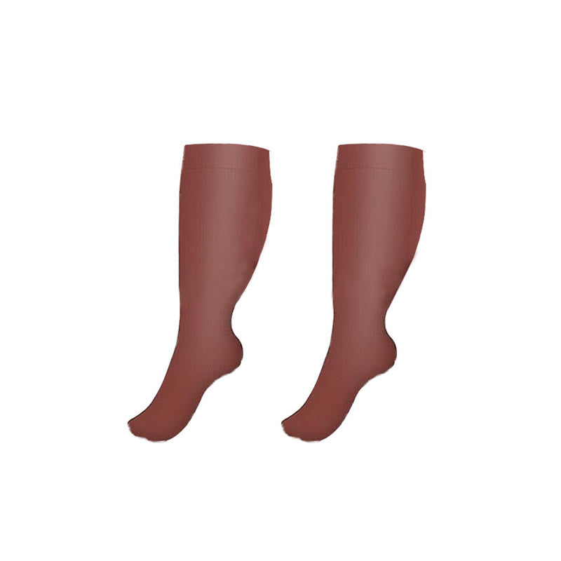 Chaussettes de compression mollet large grande taille (3 paires) - Vin - 4XL - image 3