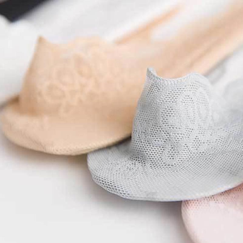 Chaussettes invisibles en dentelle grande taille (5 paires)