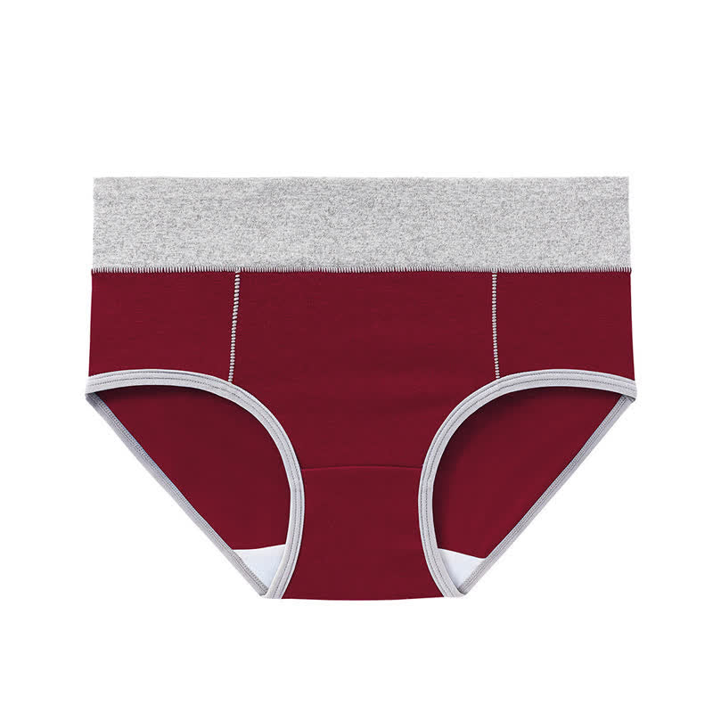Culotte antibactérienne taille haute en coton grande taille (5 paires)