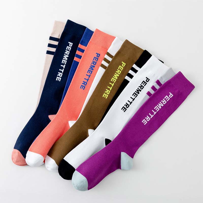 Chaussettes de compression en coton de couleurs mélangées, grande taille (3 paires)