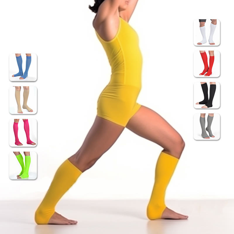 Chaussettes de compression à bout ouvert multicolores grande taille - image 2