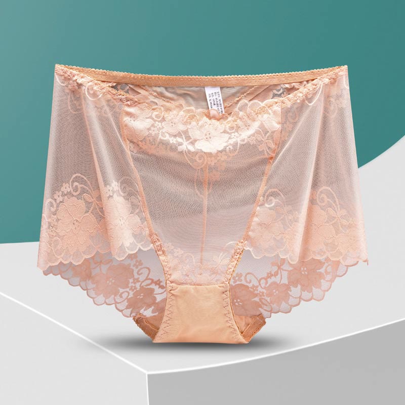 Culotte taille haute en dentelle creuse grande taille (5 paires)