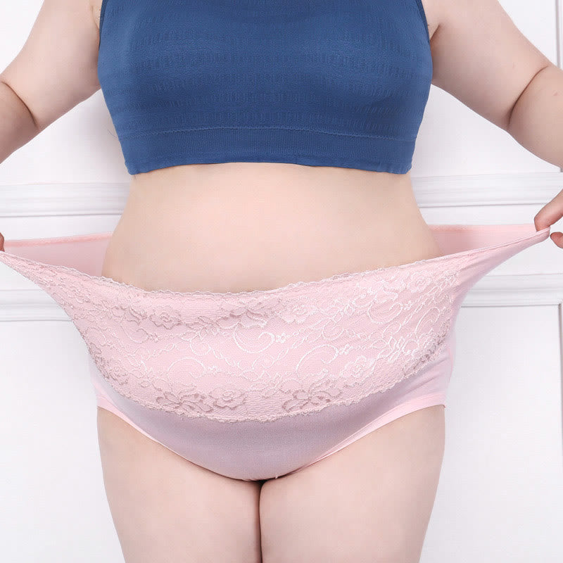 Culotte taille haute en dentelle grande taille (lot de 4)