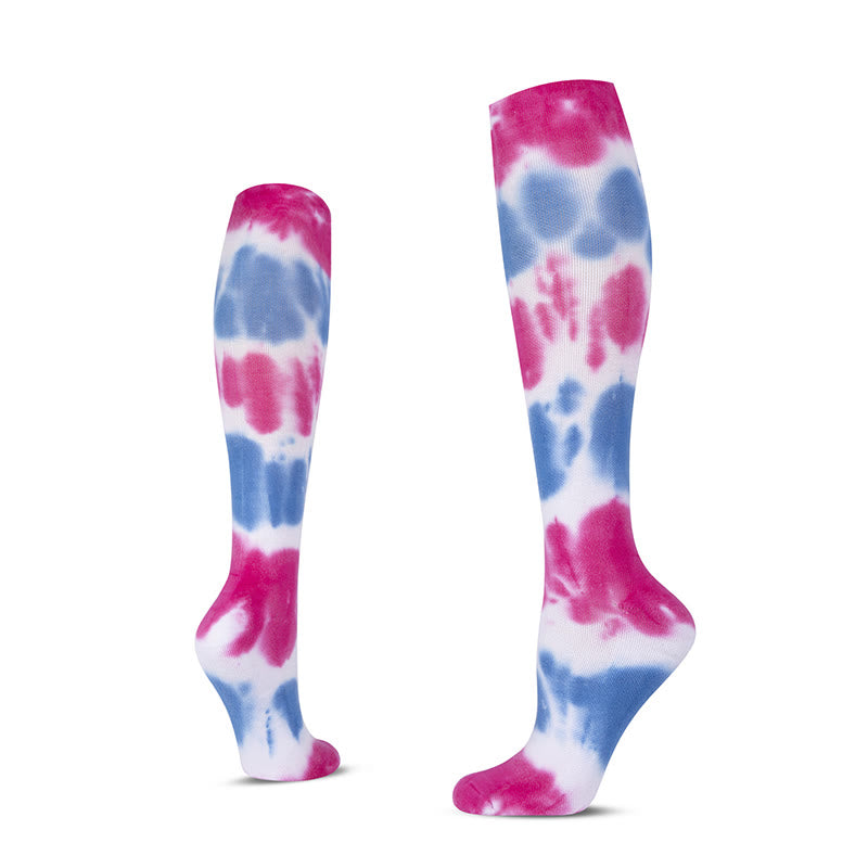 Chaussettes de sport à compression hautes Tie Dye
