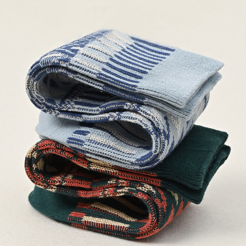 Chaussettes mi-mollet à motif rétro grande taille (2 paires)
