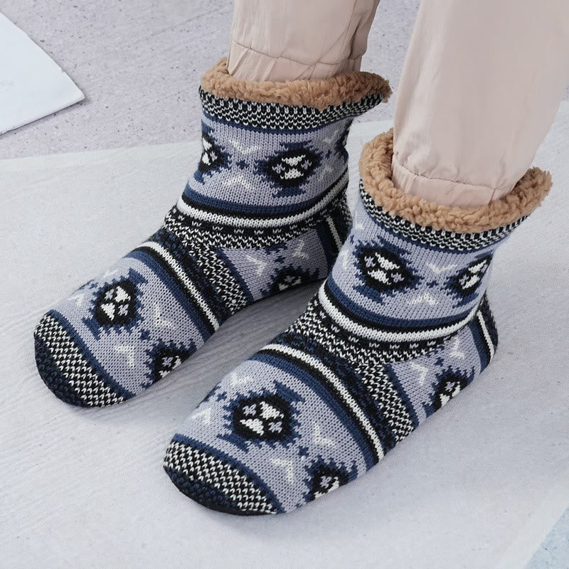Chaussettes antidérapantes en polaire grande taille (2 paires)