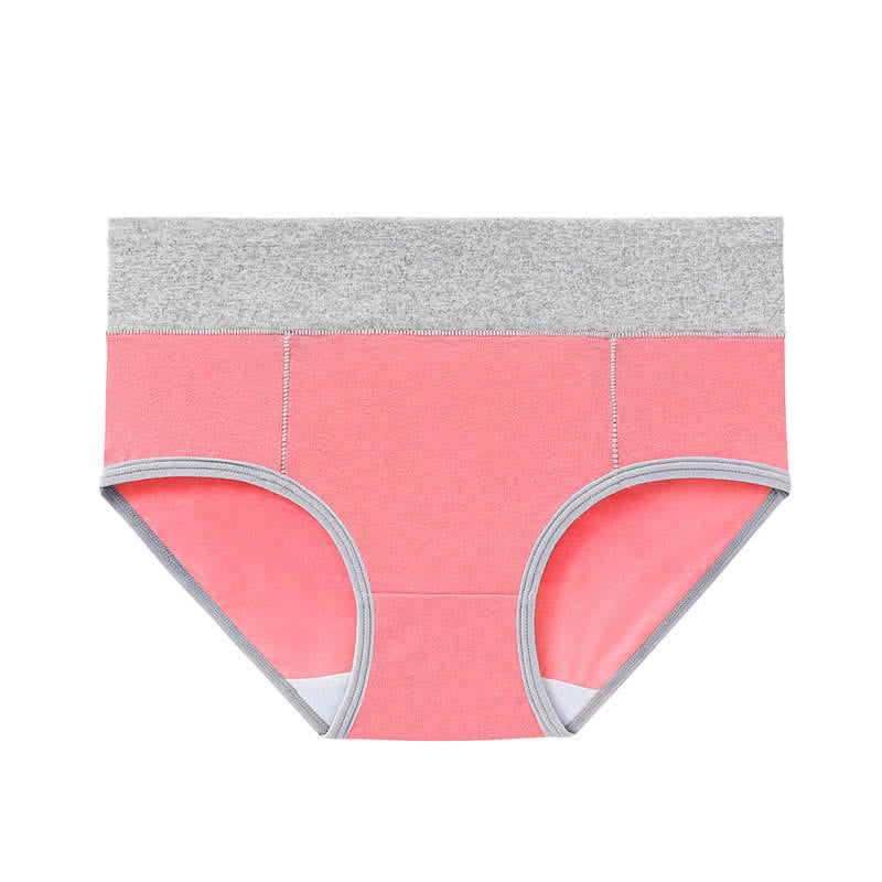 Culotte antibactérienne taille haute en coton grande taille (5 paires)