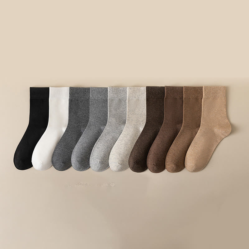 Chaussettes courtes respirantes de couleur unie (5 paires) - Multicolore (10 paires) - EU39-46 (US6-12) - image 16