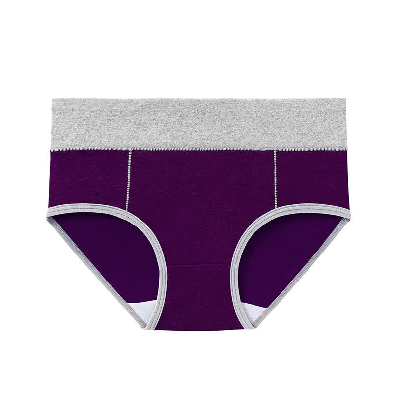Culotte antibactérienne taille haute en coton grande taille (5 paires)