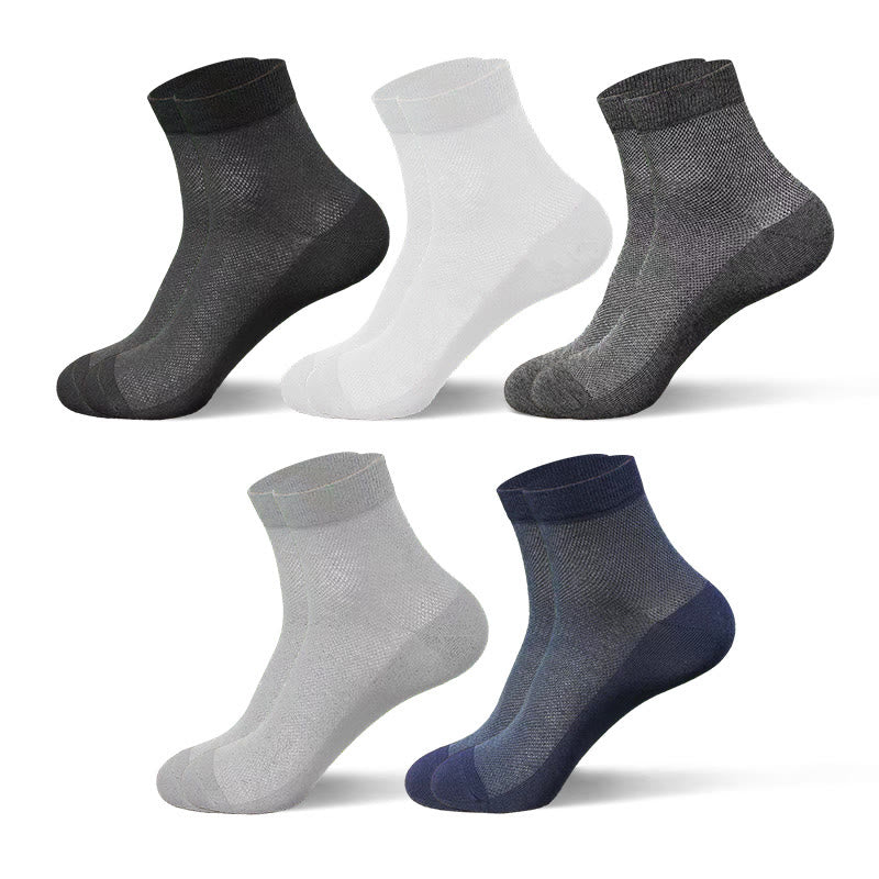 Chaussettes en maille (10 paires) - Noir*2+Blanc*2+Gris clair*2+Gris foncé*2+Bleu marine*2 - EU44-50 (US10-15) - image 12