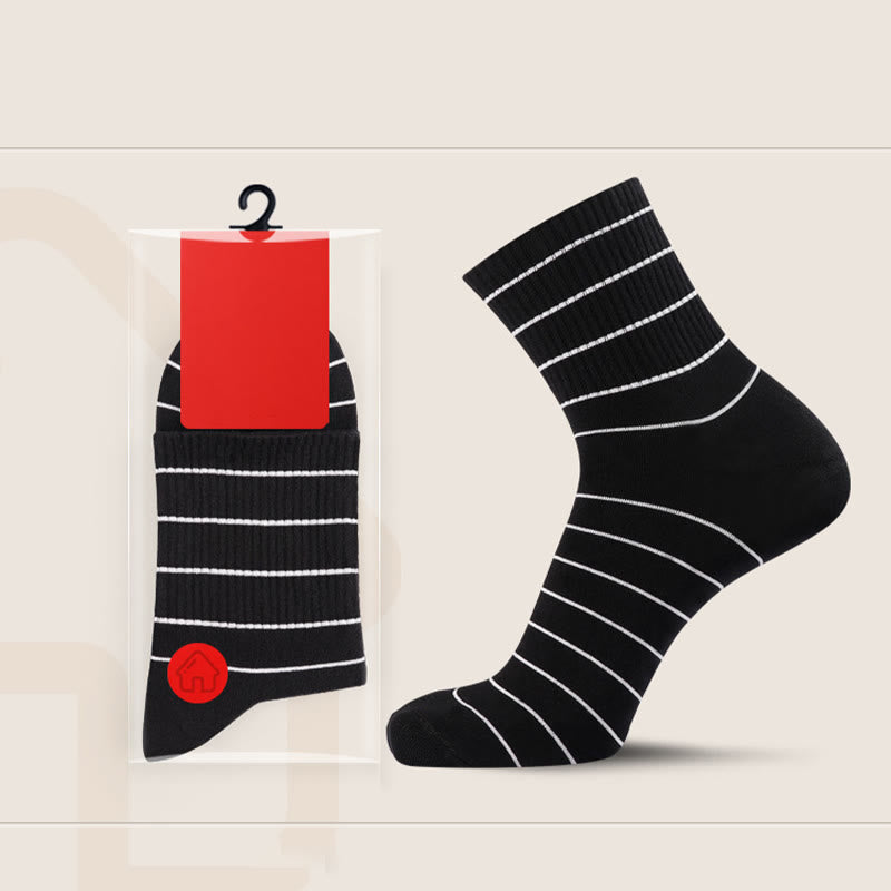 Chaussettes rayées en coton grande taille (5 paires)