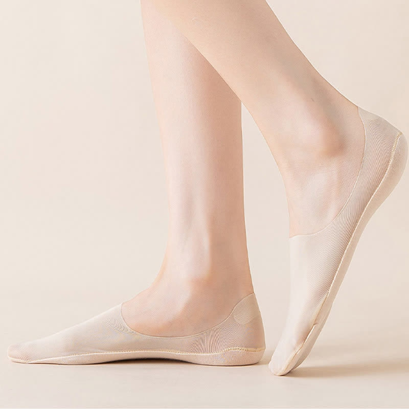 Chaussettes invisibles en soie glacée grande taille (5 paires)