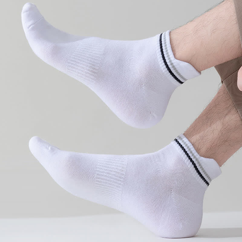 Chaussettes de sport anti-transpiration à rayures grande taille (5 paires)