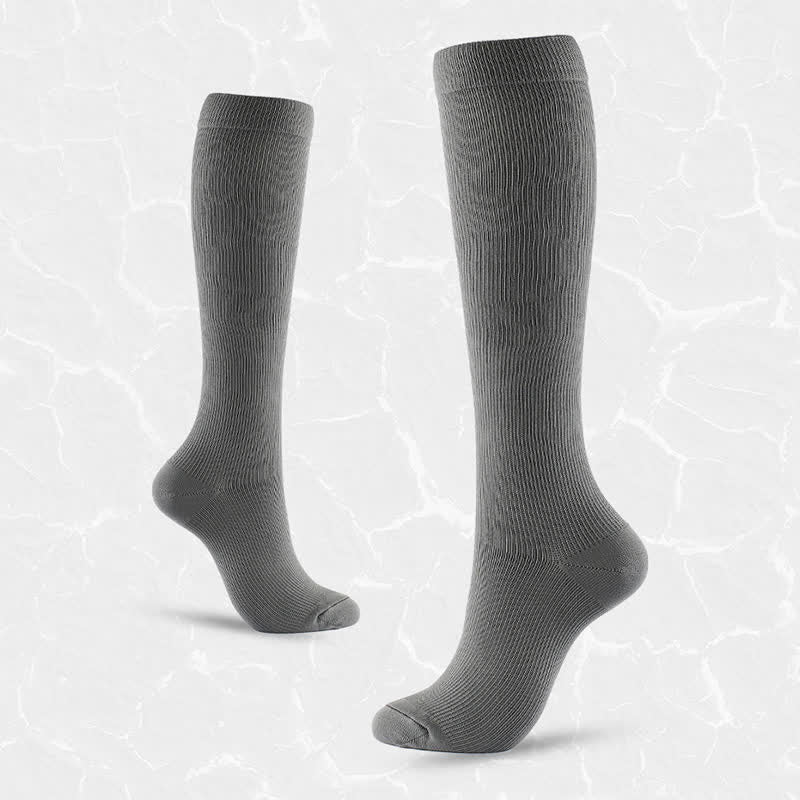 Chaussettes de compression antidérapantes de couleur unie grande taille (6 paires)