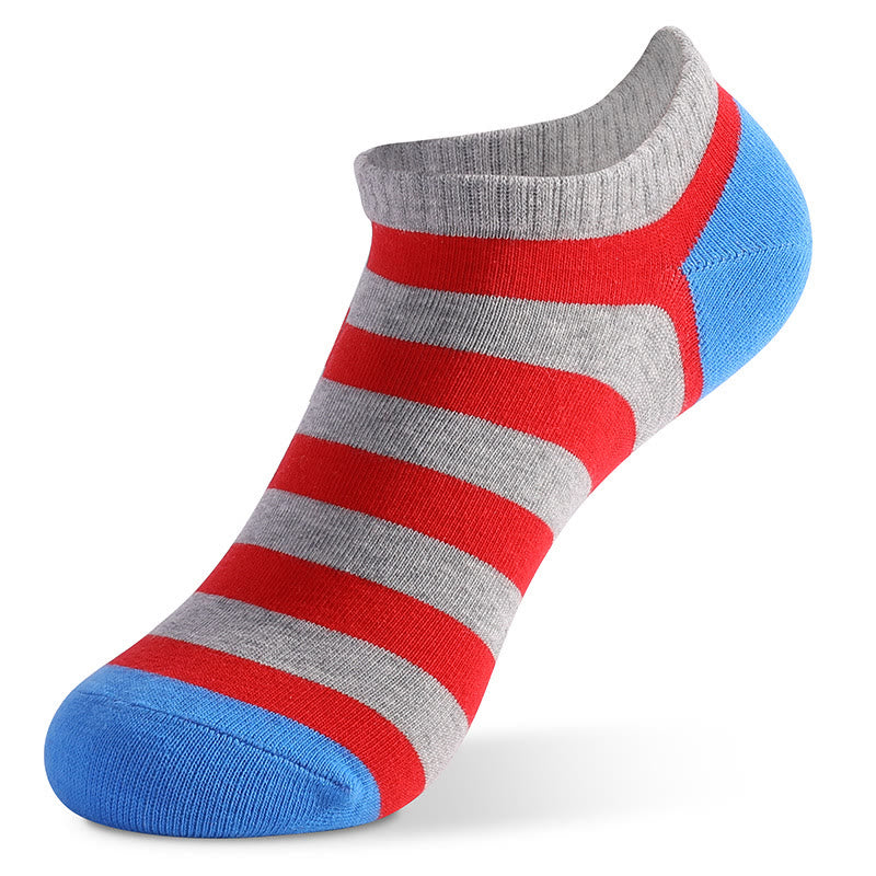 Chaussettes en coton à rayures colorées (5 paires)