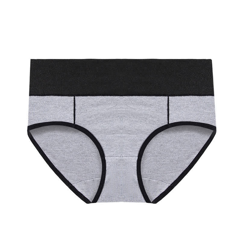 Culotte antibactérienne taille haute en coton grande taille (5 paires)