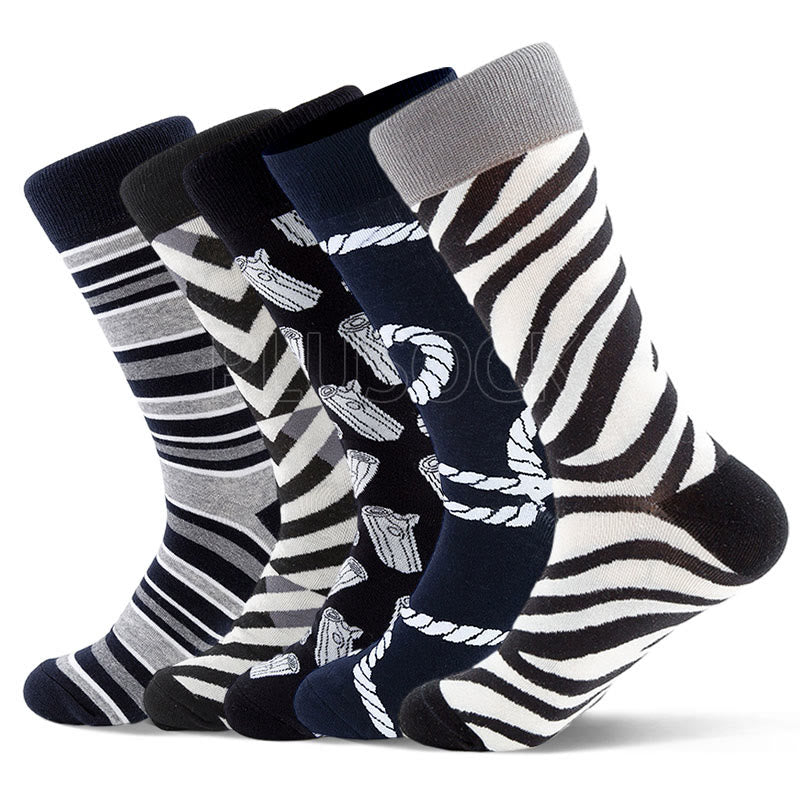 Chaussettes ras du cou à imprimé zèbre grande taille (5 paires)