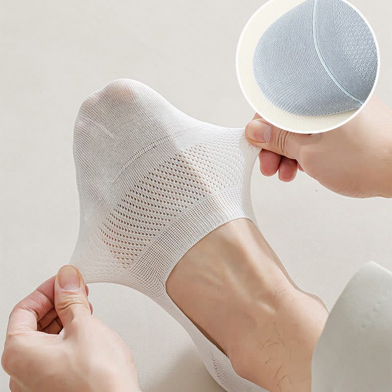 Chaussettes invisibles respirantes en maille grande taille (5 paires)