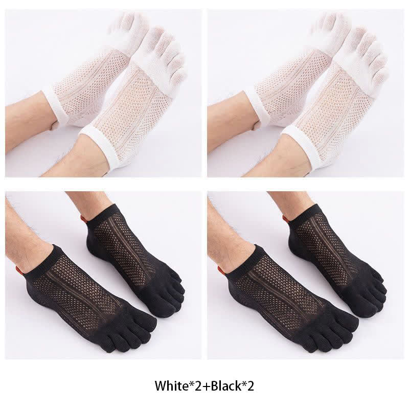 Chaussettes d'alignement en coton à cinq orteils grande taille (4 paires)